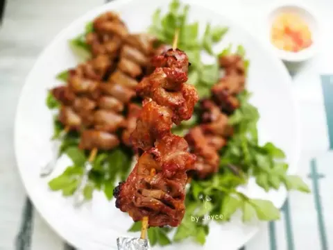 Hình ảnh xiên mề gà nướng 