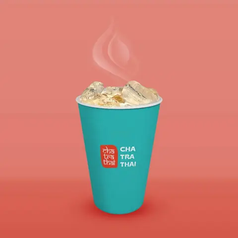 Hình ảnh Trà sữa Thái đỏ nóng - hot Thai red milk tea