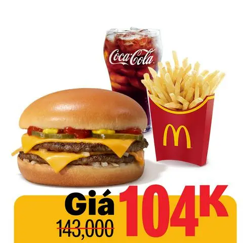 Hình ảnh Phần ăn burger 2 lớp bò phô mai