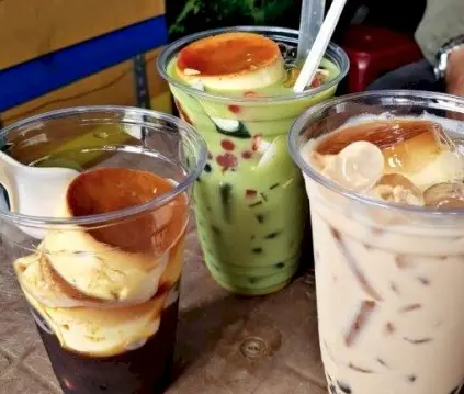 Hình ảnh Trà sữa nướng bánh flan - thạch