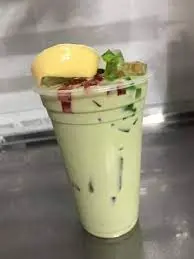 Hình ảnh Trà sữa trà xanh - flan
