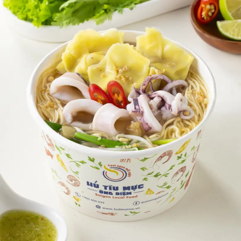 Hình ảnh Mì hoành thánh mực