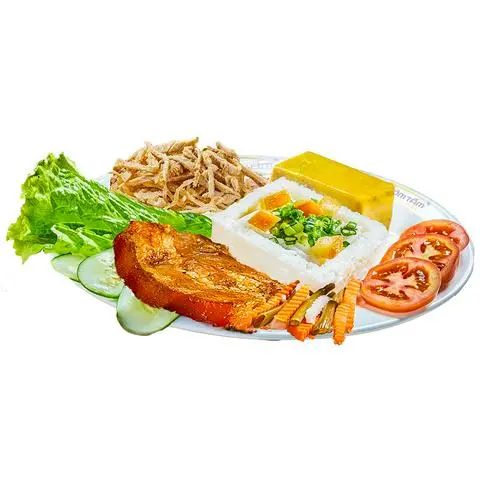 Hình ảnh Cơm tấm thịt ba rọi bì chả