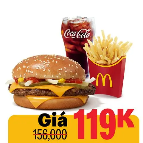 Hình ảnh Phần ăn burger bò hoàng gia phô mai