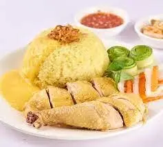 Hình ảnh Cơm hấp đùi gà luộc