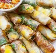 Hình ảnh Bánh tráng cuốn trứng cút mỡ hành