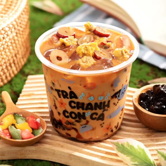 Hình ảnh Trà Sữa Hoa Cúc Táo Đỏ