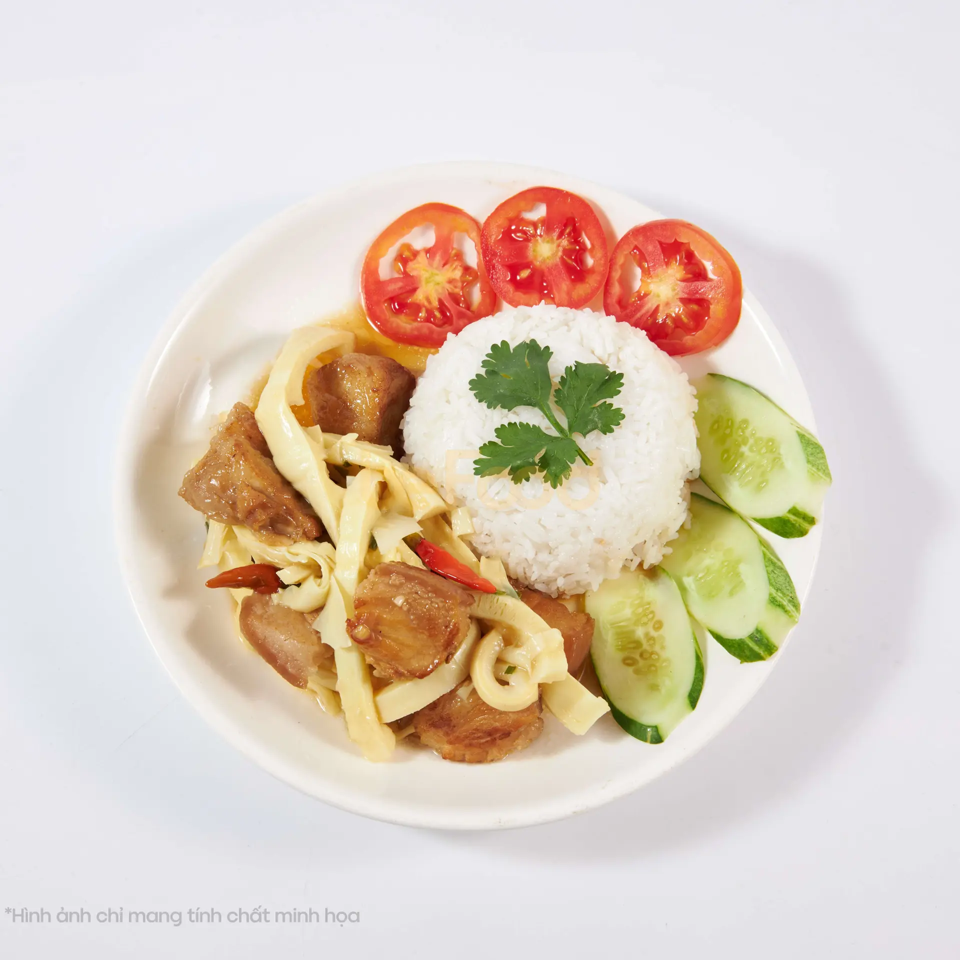 Hình ảnh Cơm  thịt kho măng