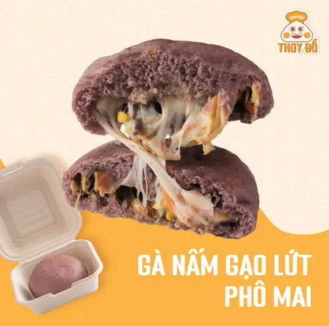 Hình ảnh Bánh bao gà nấm gạo lứt phô mai