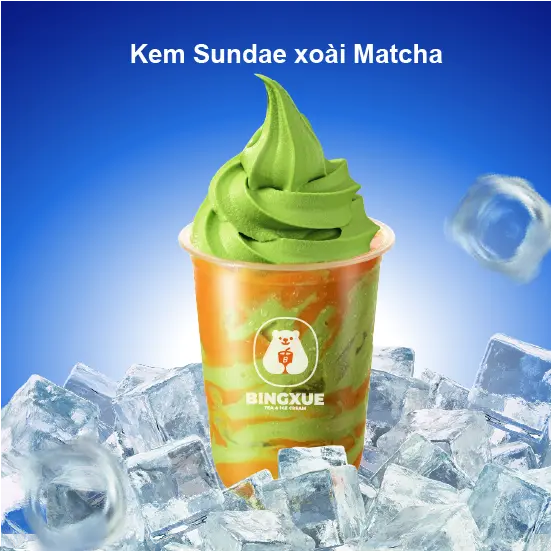Hình ảnh Kem sundae xoài - matcha