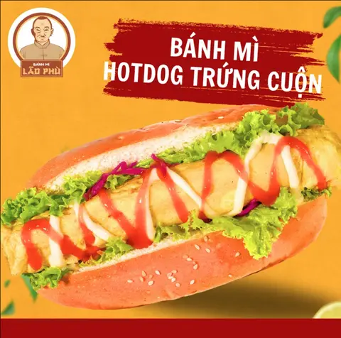 Hình ảnh Bánh mì hotdog xúc xích trứng cuộn