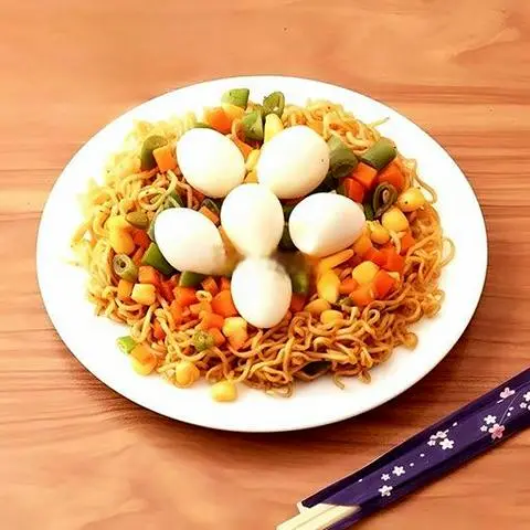 Hình ảnh Mì trộn trứng cút