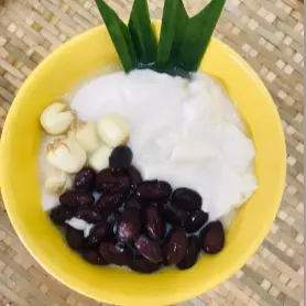 Hình ảnh Tàu hũ hạt sen đậu đỏ
