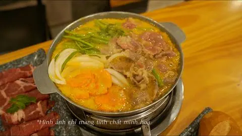 Hình ảnh Bò nhúng bơ đậu phộng