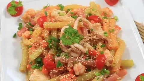 Hình ảnh Nui xào hải sản