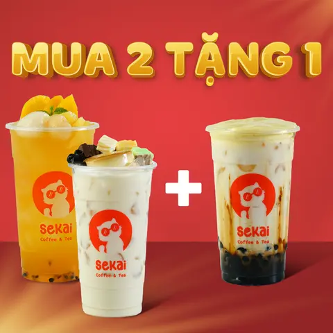 Hình ảnh Mua 1 TS Sekai Ful Topping (L) + 1 TS gạo nhật Full Topping (L) - Tặng 1 TS gạo nhật (M)