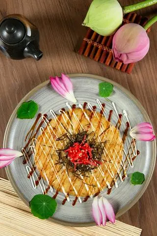 Hình ảnh Bánh xèo kiểu Nhật chay - vegan japanese seafood pancake - ve14