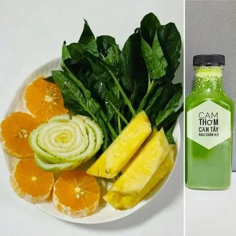 Hình ảnh Nước ép Cam - Thơm - Cần tây - Chân vịt