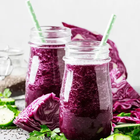Hình ảnh Detox bắp cải tím - Cà rốt - Ớt chuông