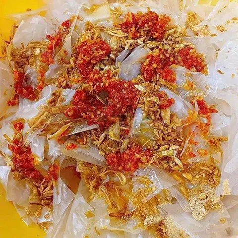 Hình ảnh Bánh tráng sate hành phi