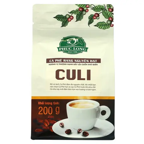 Hình ảnh Cà phê rang nguyên hạt Culi 200g