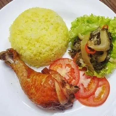 Hình ảnh Cơm Gà Xối Mỡ Đùi Tỏi