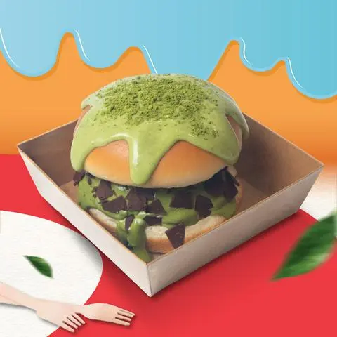 Hình ảnh Burger Kem Xốt Trà Xanh