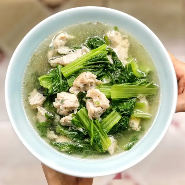 Hình ảnh Cải xanh nấu thác lác