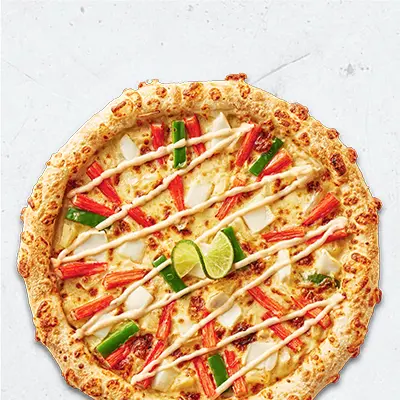Hình ảnh Pizza gấp đôi nhân phủ cơn lốc hải sản