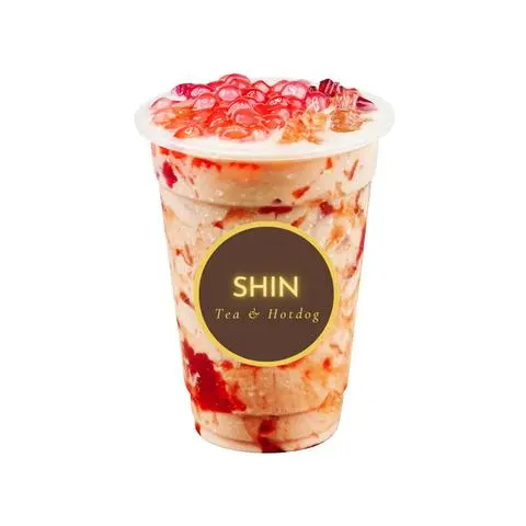 Hình ảnh Trà sữa dâu full topping