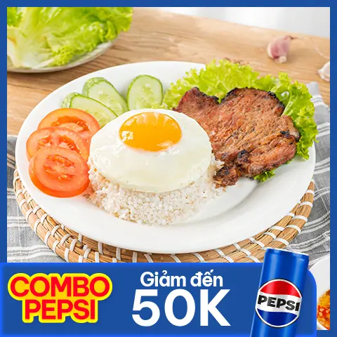 Hình ảnh Combo 1 cơm gà góc 4 + pepsi