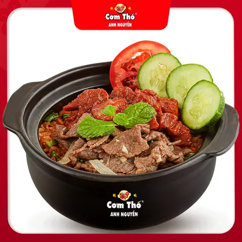 Hình ảnh Cơm thố bò - xá xíu