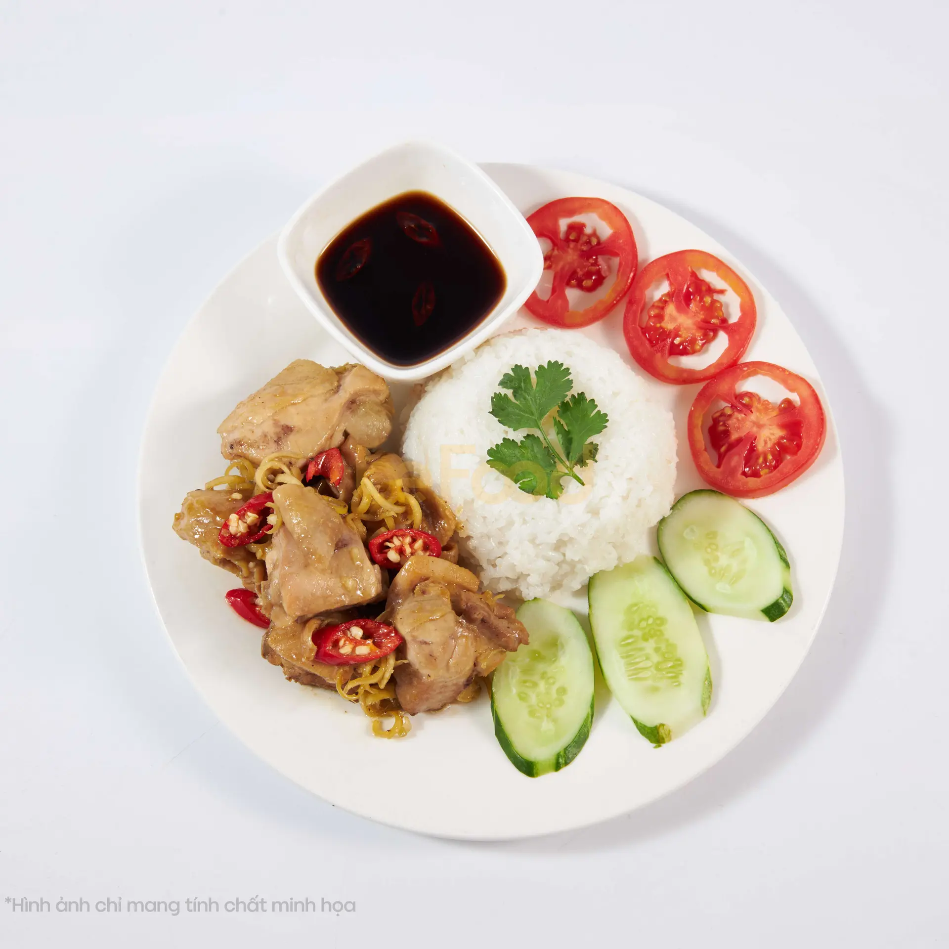 Hình ảnh Cơm Gà xào sả ớt