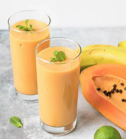 Hình ảnh Sinh tố đu đủ - cam - chuối