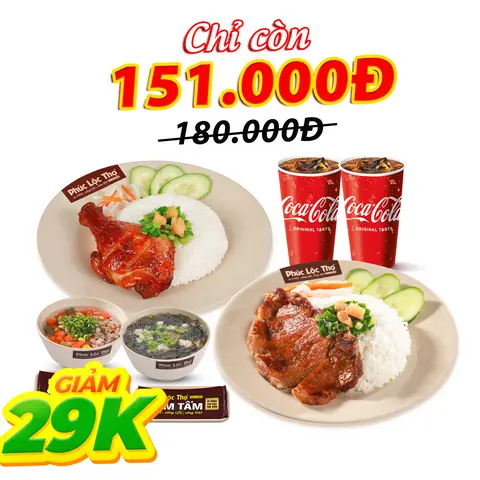 Hình ảnh Combo 2 Người C (Cơm Sườn & Cơm Gà Nướng)