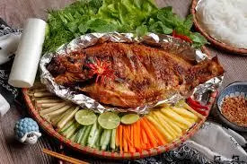 Hình ảnh Cá nướng cuốn bánh tráng