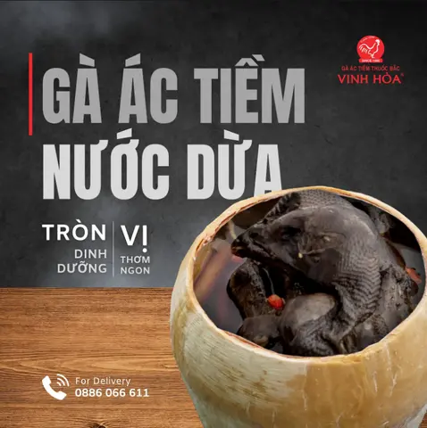 Hình ảnh Gà ác tiềm dừa