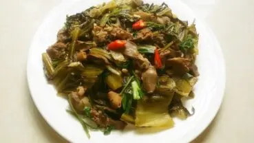 Hình ảnh Mề gà xào cải chua