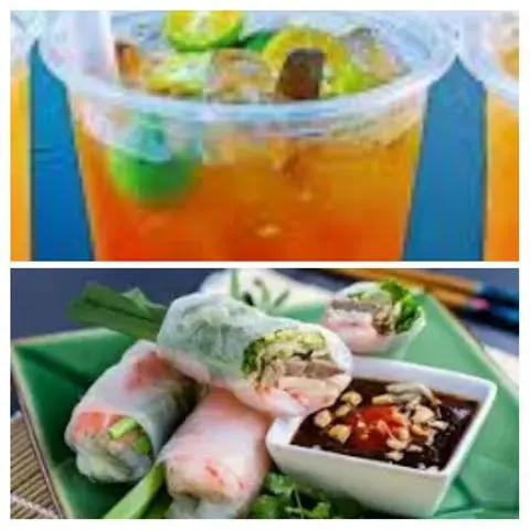 Hình ảnh Combo 3 cuốn tôm thị chấm tương - 1 trà tắc khổng lồ