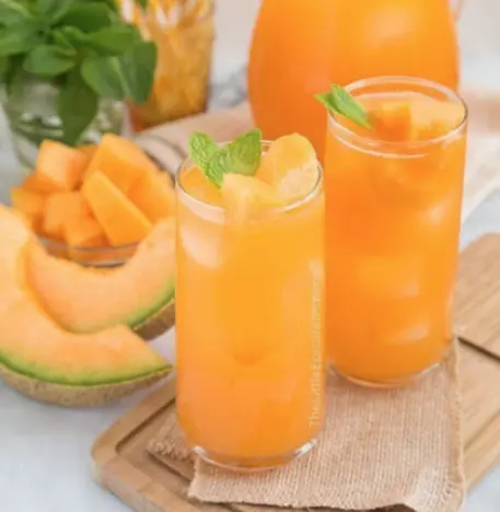 Hình ảnh Hồng trà dưa lưới thạch nhà làm