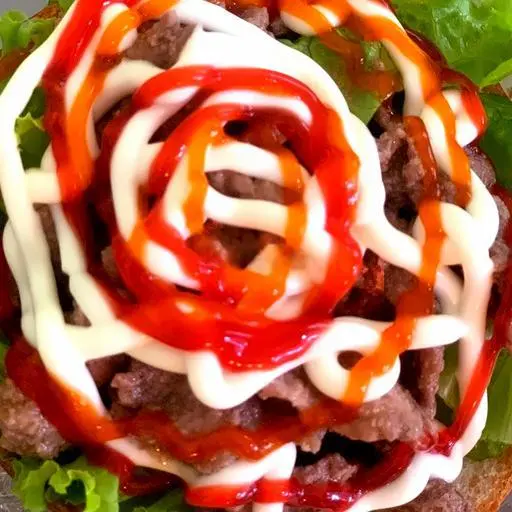 Hình ảnh Hambuger bò trứng xốt phô mai