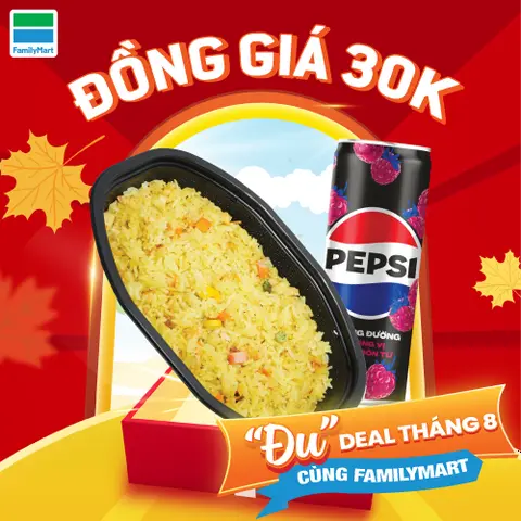 Hình ảnh Combo Cơm Chiên Hải Sản Ngũ Sắc Fmj 250G (Menu 247) + Pepsi Phúc Bồn Tử Không Calo 320Ml