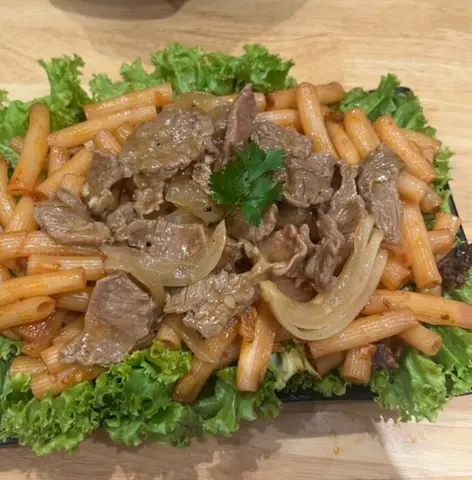 Hình ảnh Nui trộn bò xào